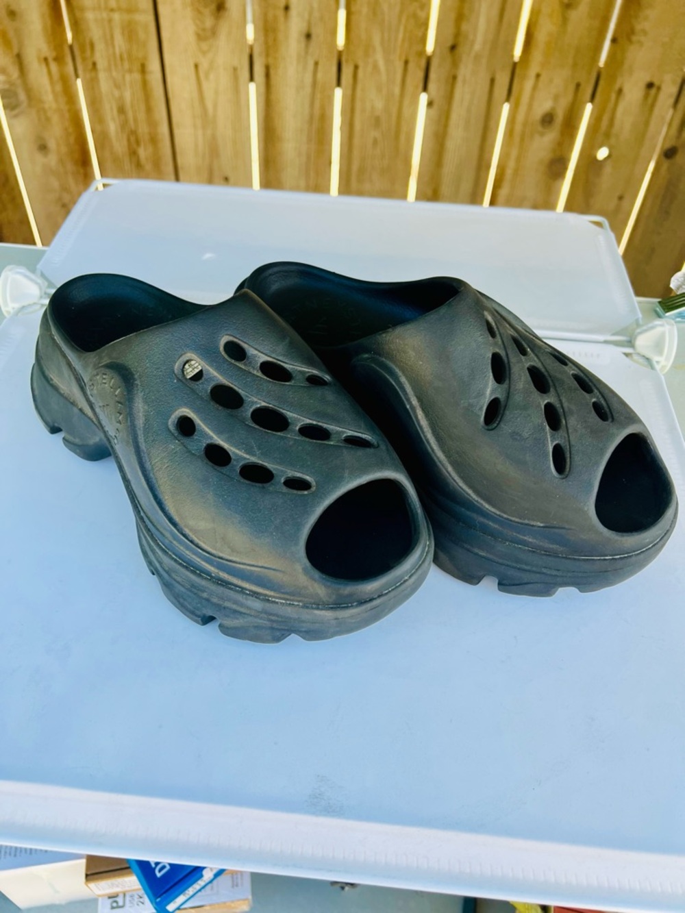 Adidas by Stella McCartney Black Slip-On Clog Mules